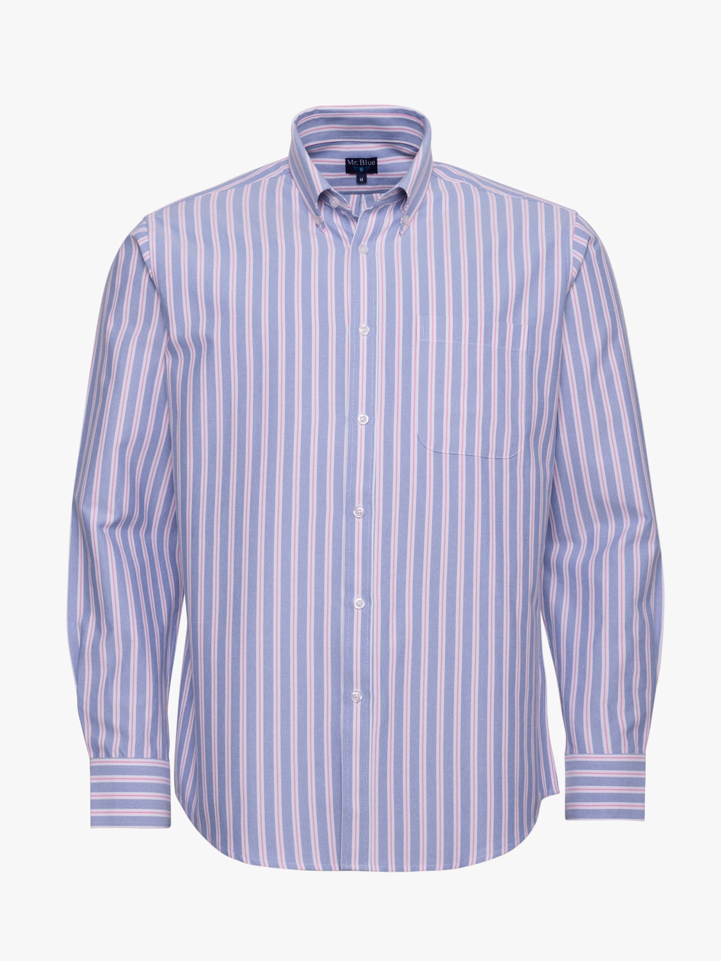 CAMISA ALGODÓN AZUL MANGA LARGA REGULAR FIT MR. AZUL