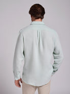 Camisa Linho Verde Manga Comprida Tailored Fit Mr. Blue