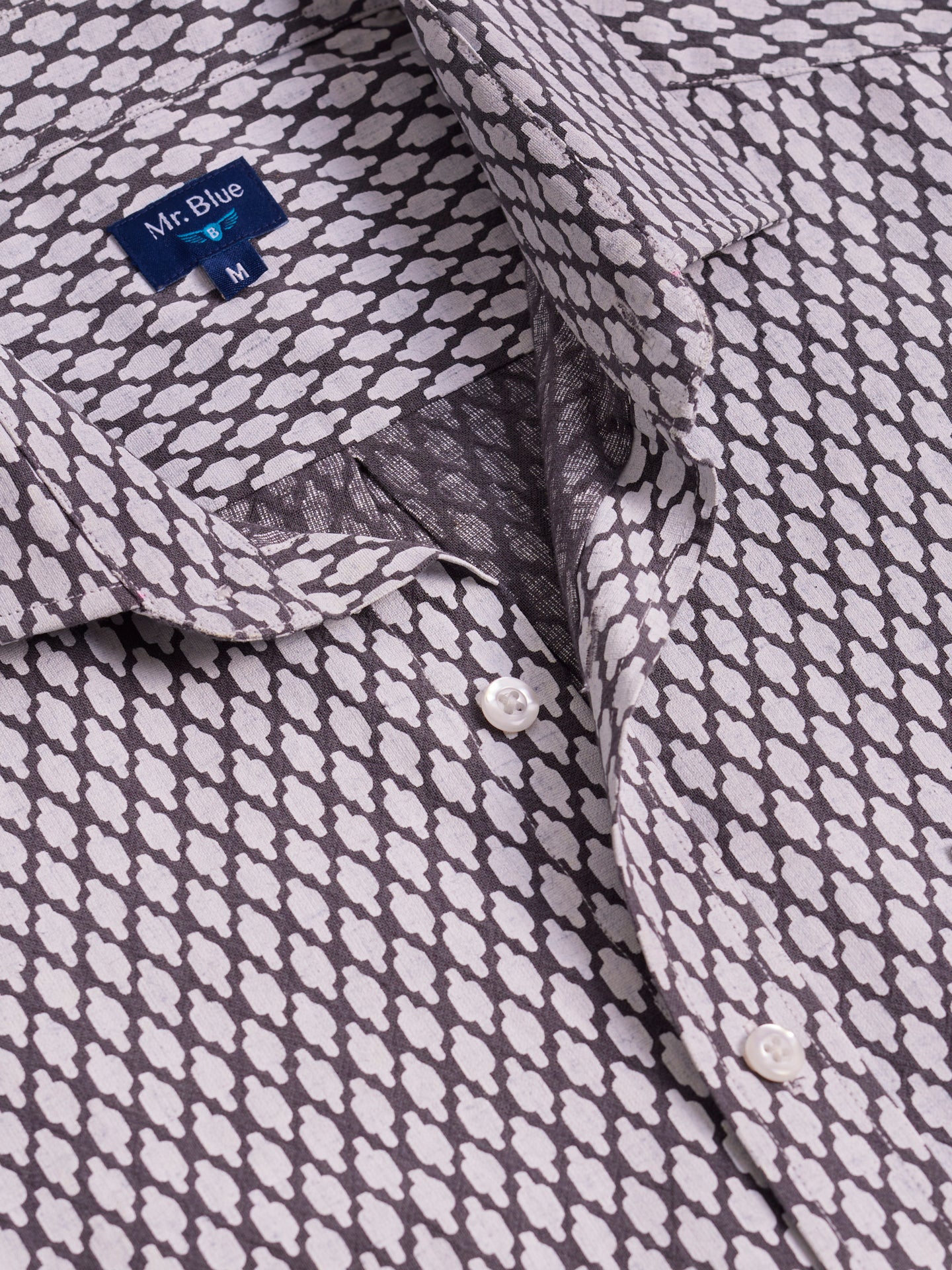 Regular Fit Gray Linen Shirt Mr. Blue