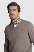 PULLOVER CAXEMIRA REGULAR FIT CASTANHO LISO MR. BLUE
