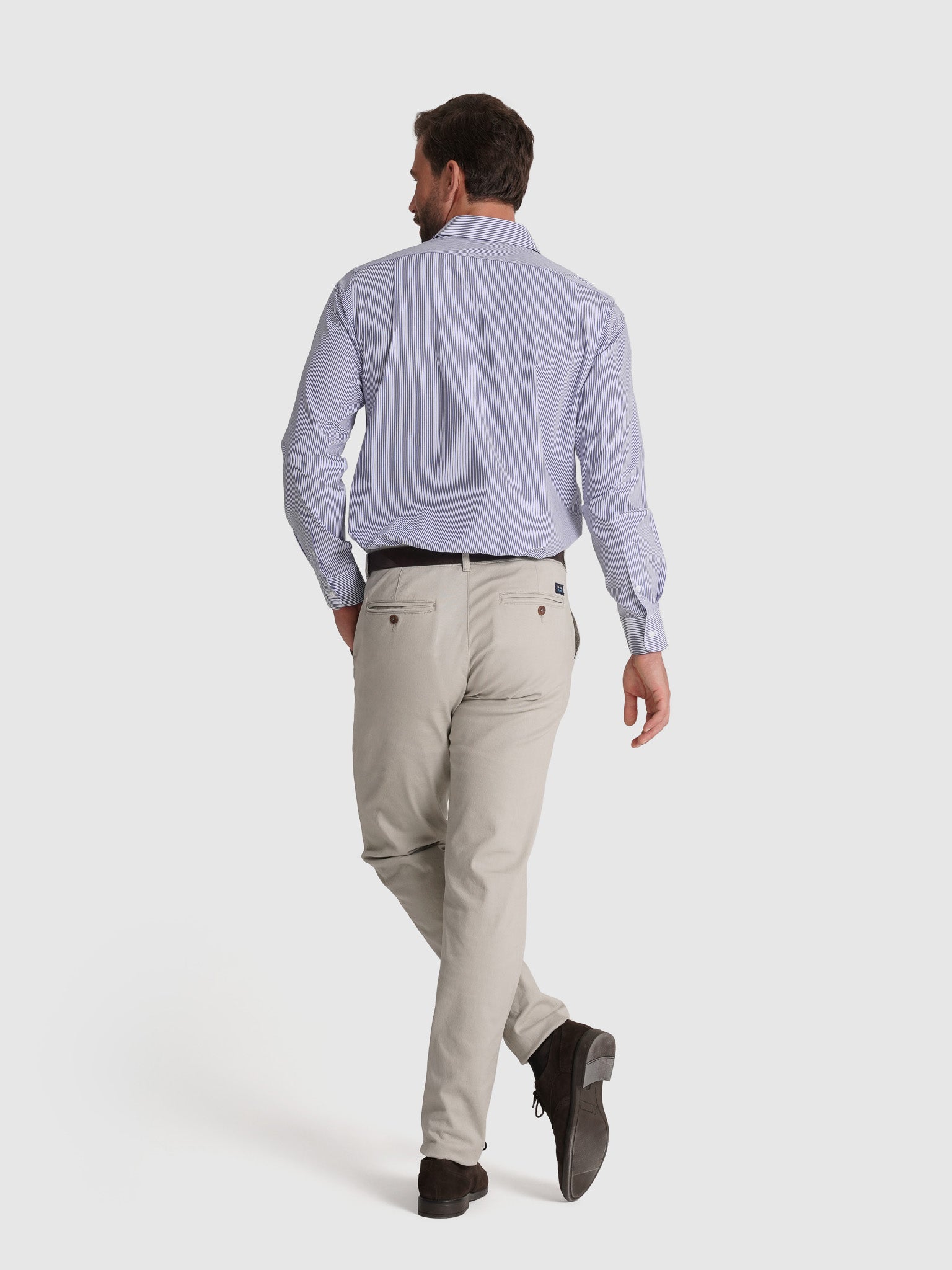 Camisa Algodão Azul Manga Comprida Classic Fit Mr. Blue