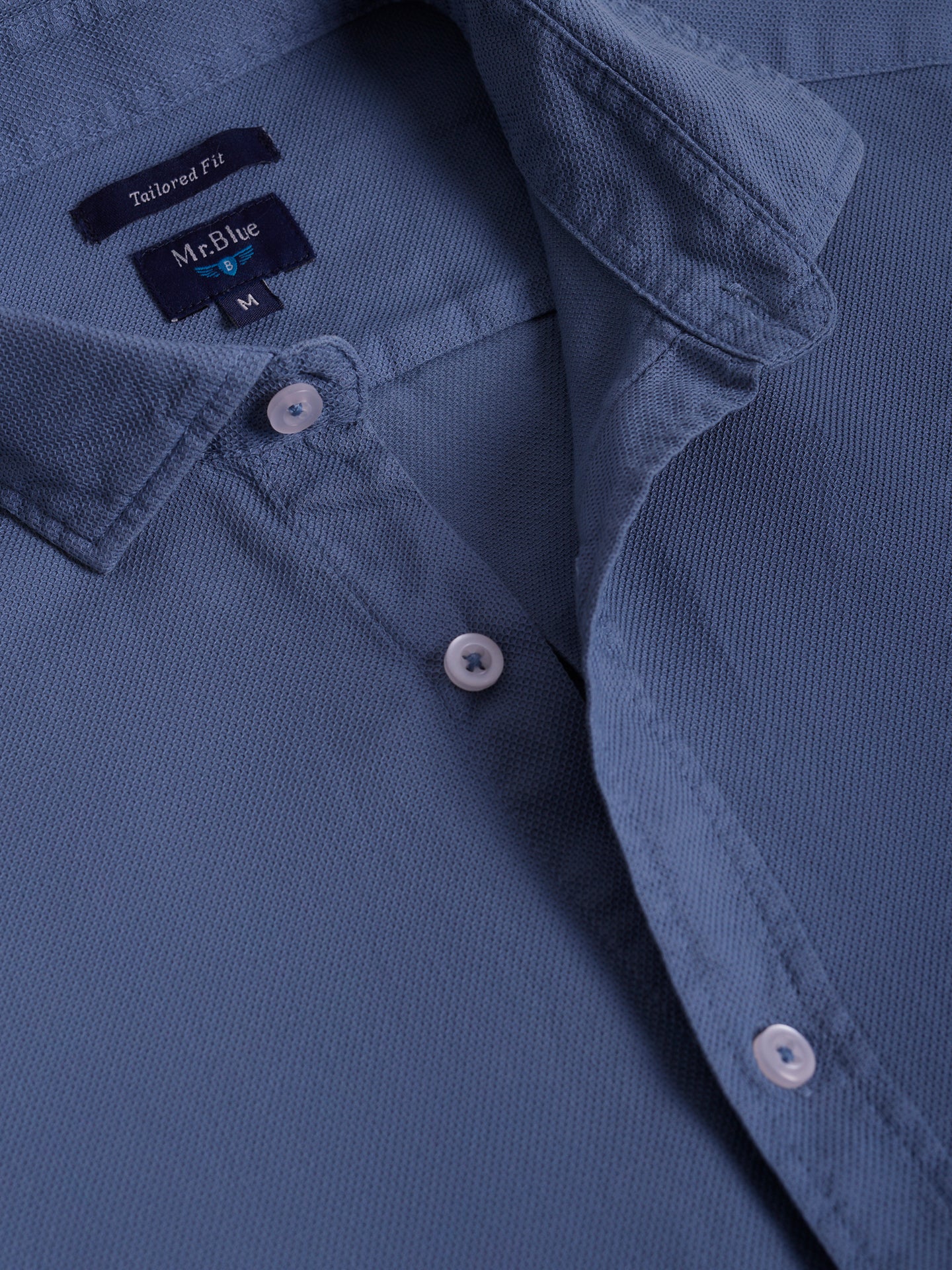 CAMISA ALGODÃO AZUL TAILORED FIT MR. BLUE