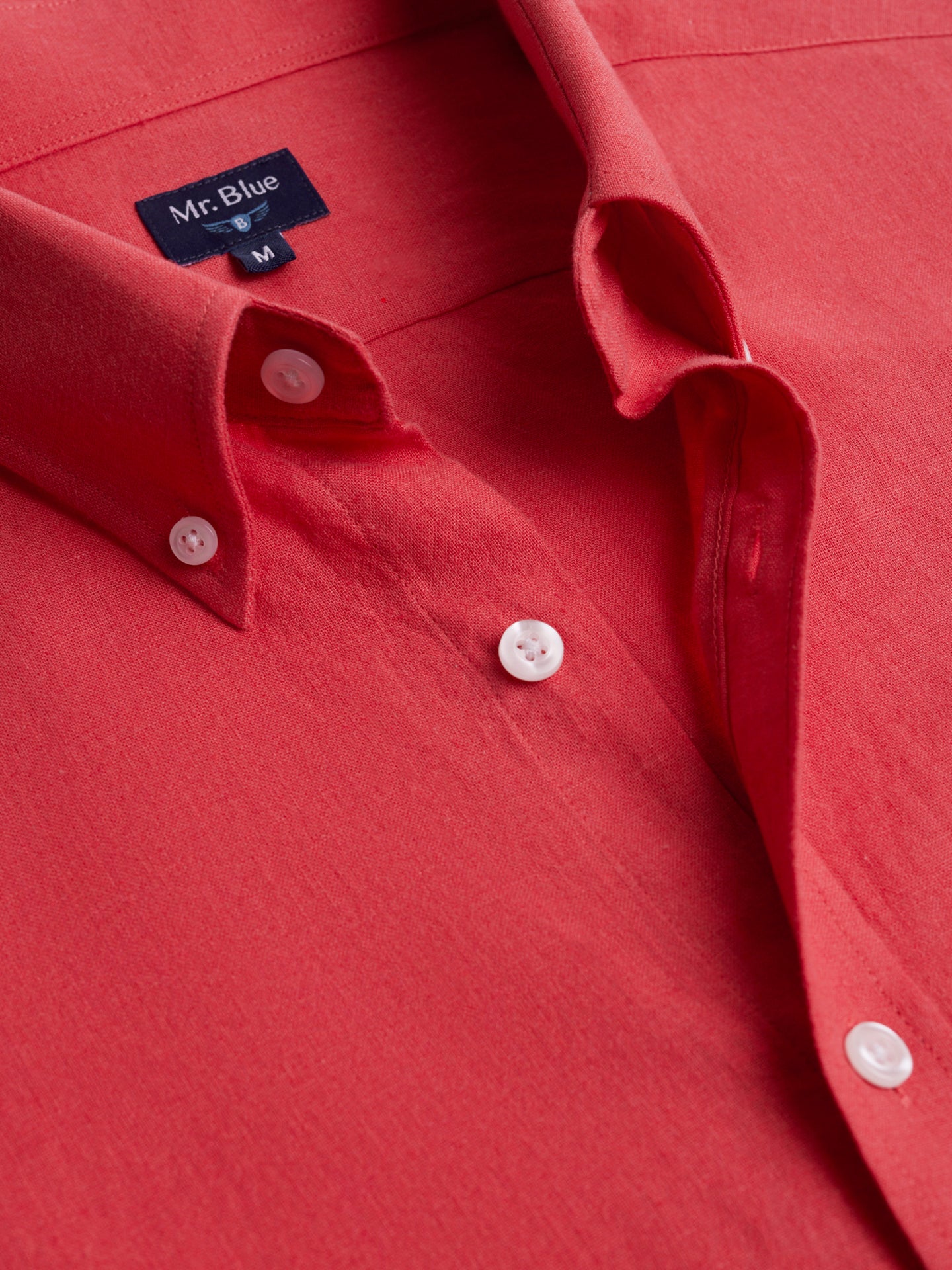 Camisa de corte estándar de lino rosa de Mr. Blue