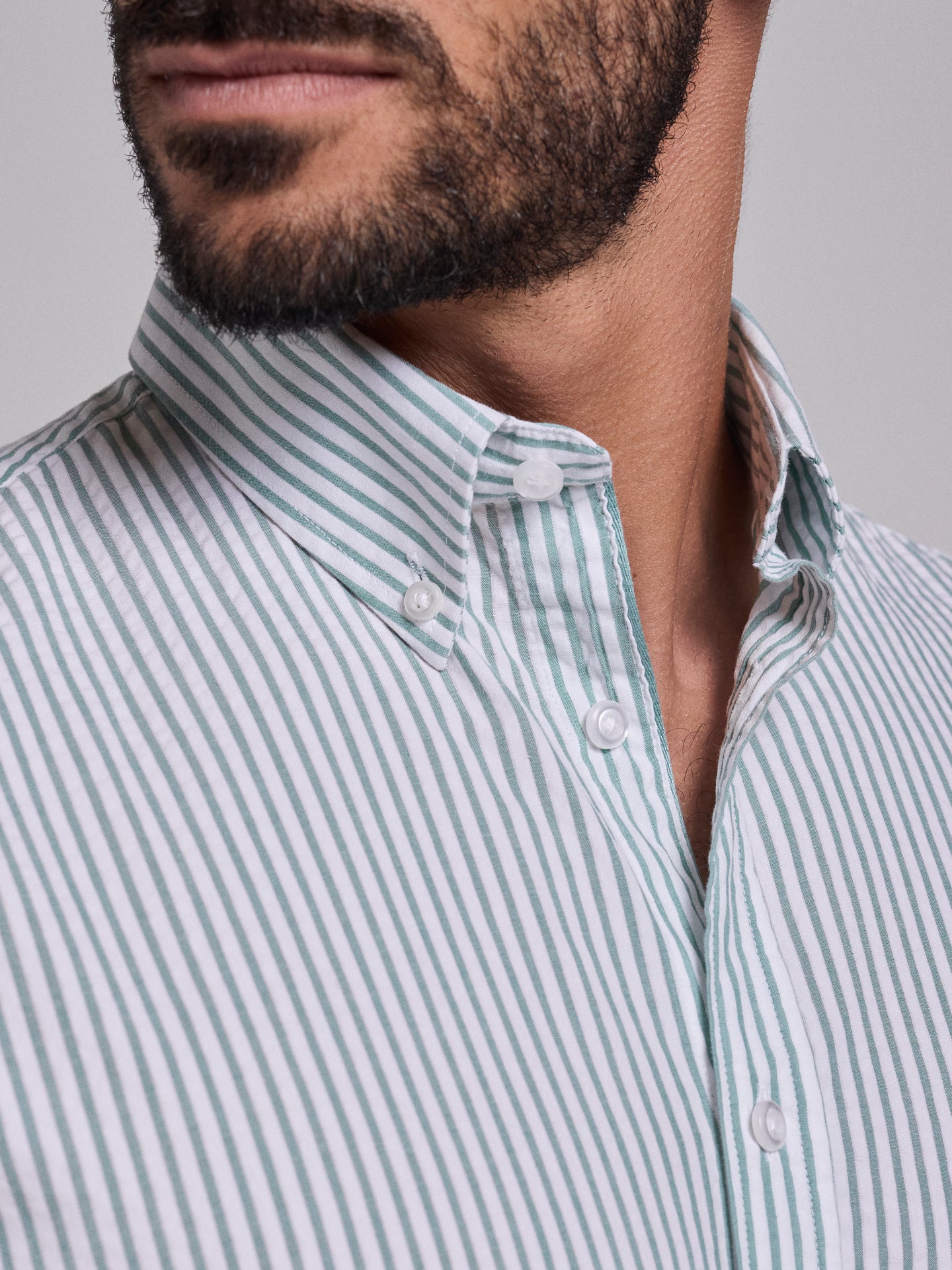 GREEN COTTON SHIRT REGULAR FIT MR. BLUE