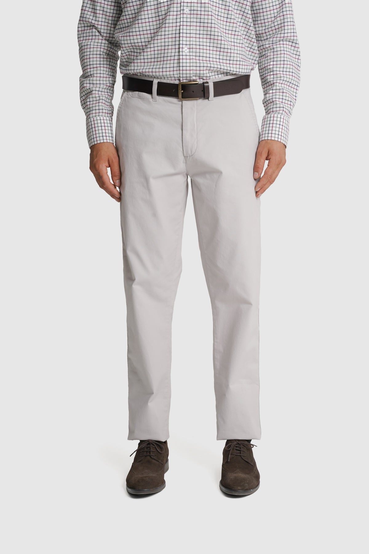 CALÇAS ALGODÃO SLIM FIT BEGES LISAS MR. BLUE