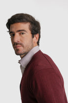 CARDIGAN CAXEMIRA REGULAR FIT BORDEAUX LISO MR. BLUE