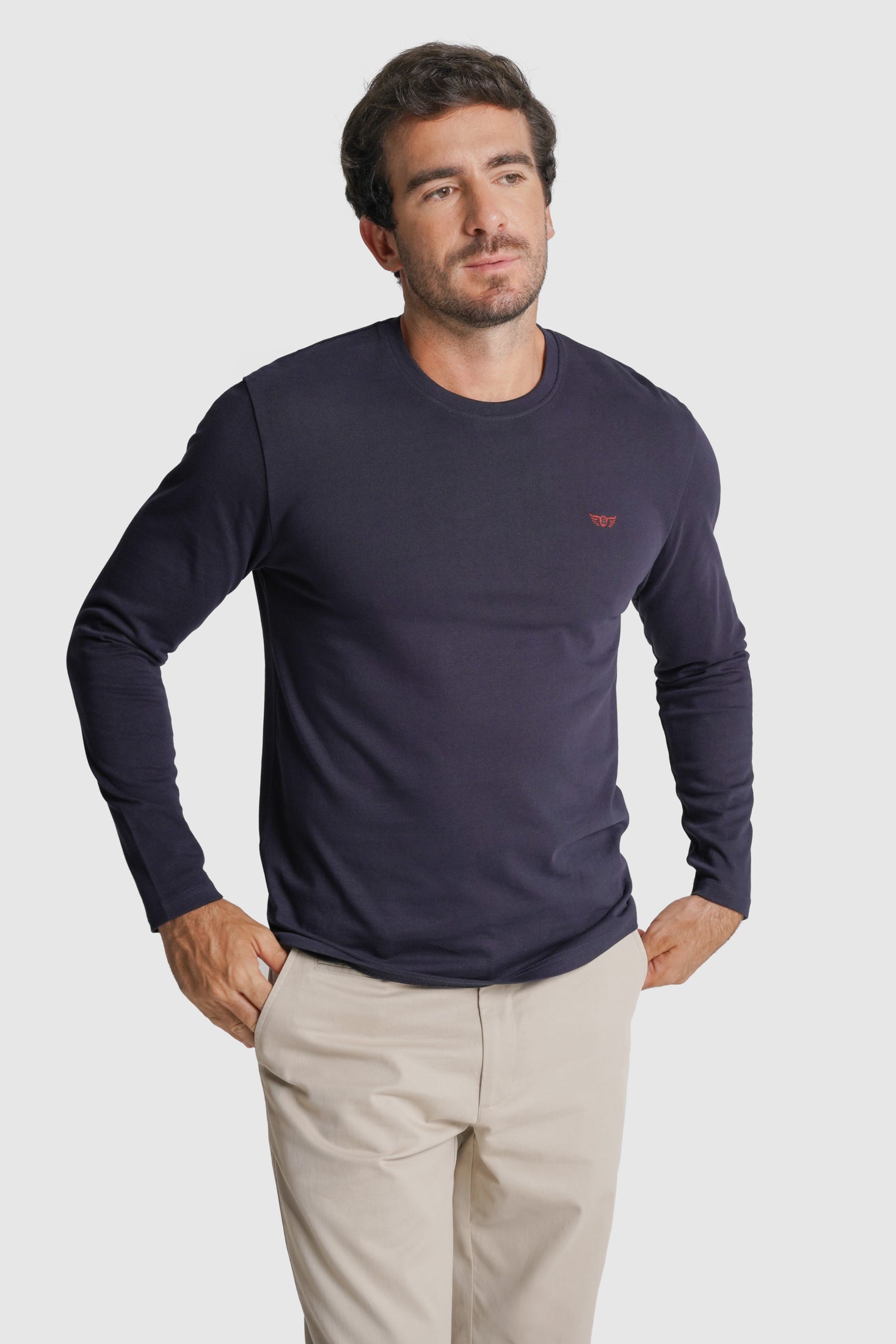 T-SHIRT ALGODÃO REGULAR FIT AZUL LISA MR. BLUE