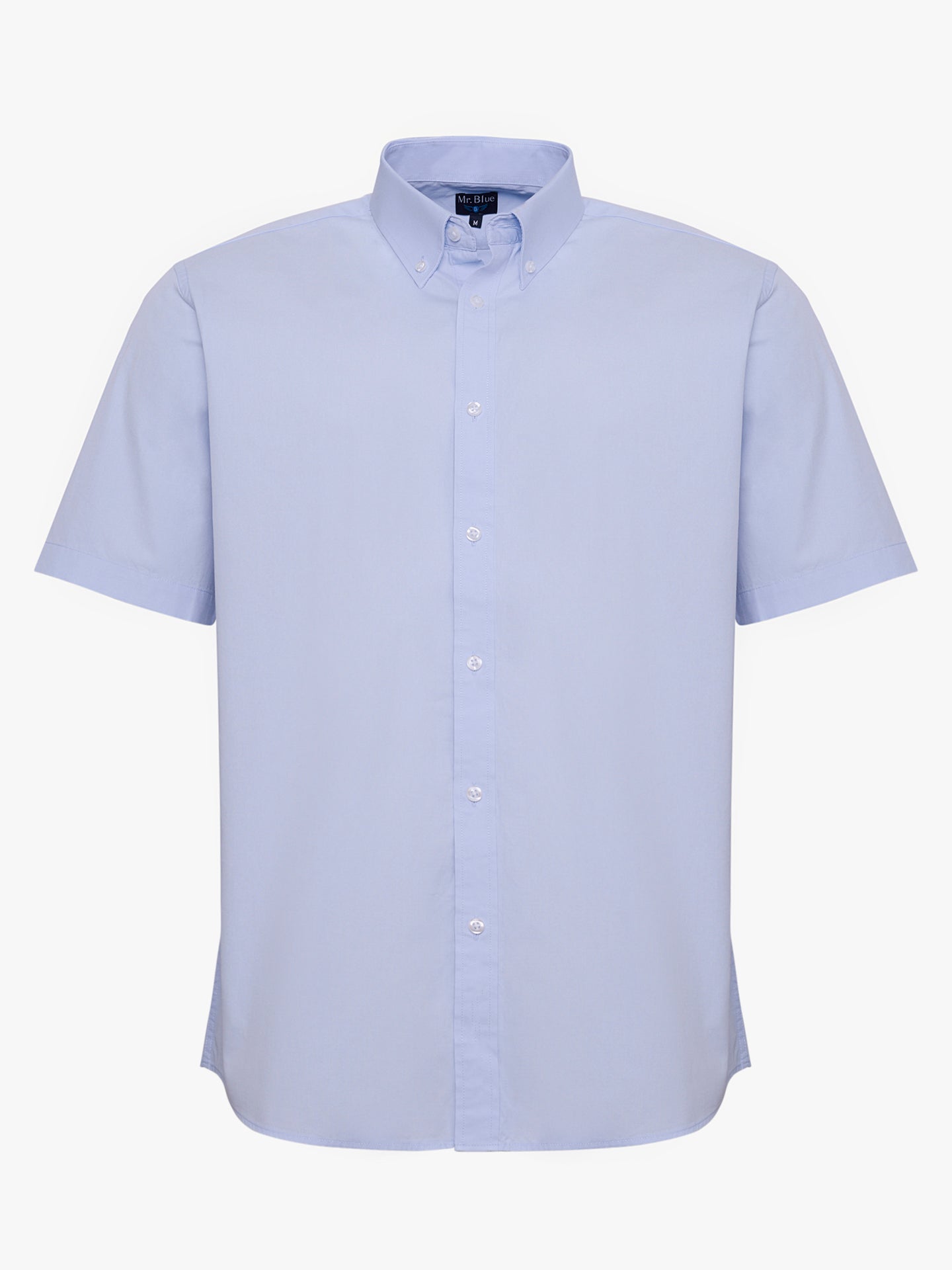 CAMISA ALGODÃO AZUL MANGA CURTA REGULAR FIT MR. BLUE