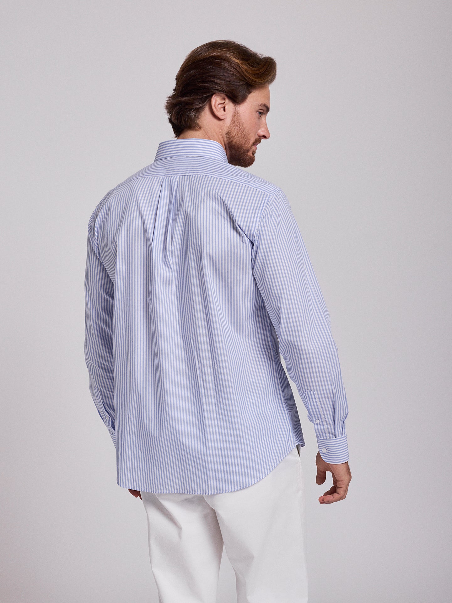 CAMISA ALGODÓN AZUL MANGA LARGA REGULAR FIT MR. AZUL