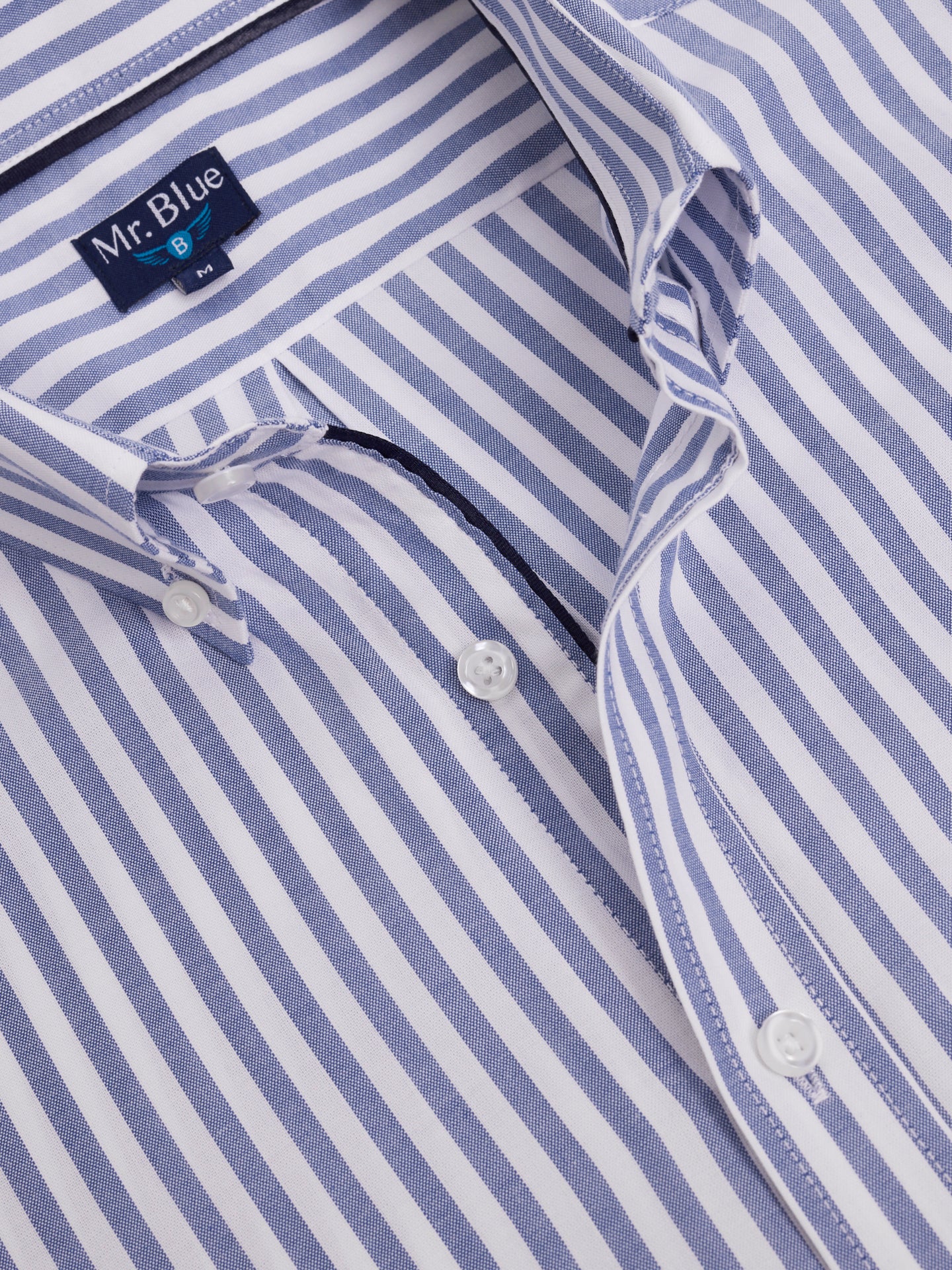 CAMISA ALGODÓN AZUL MANGA LARGA REGULAR FIT MR. AZUL