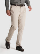 Calça Algodão Beges Slim Fit Mr. Blue