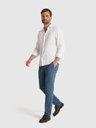 CAMISA LINHO TAILORED FIT BRANCA LISA MARK BELLUCCI