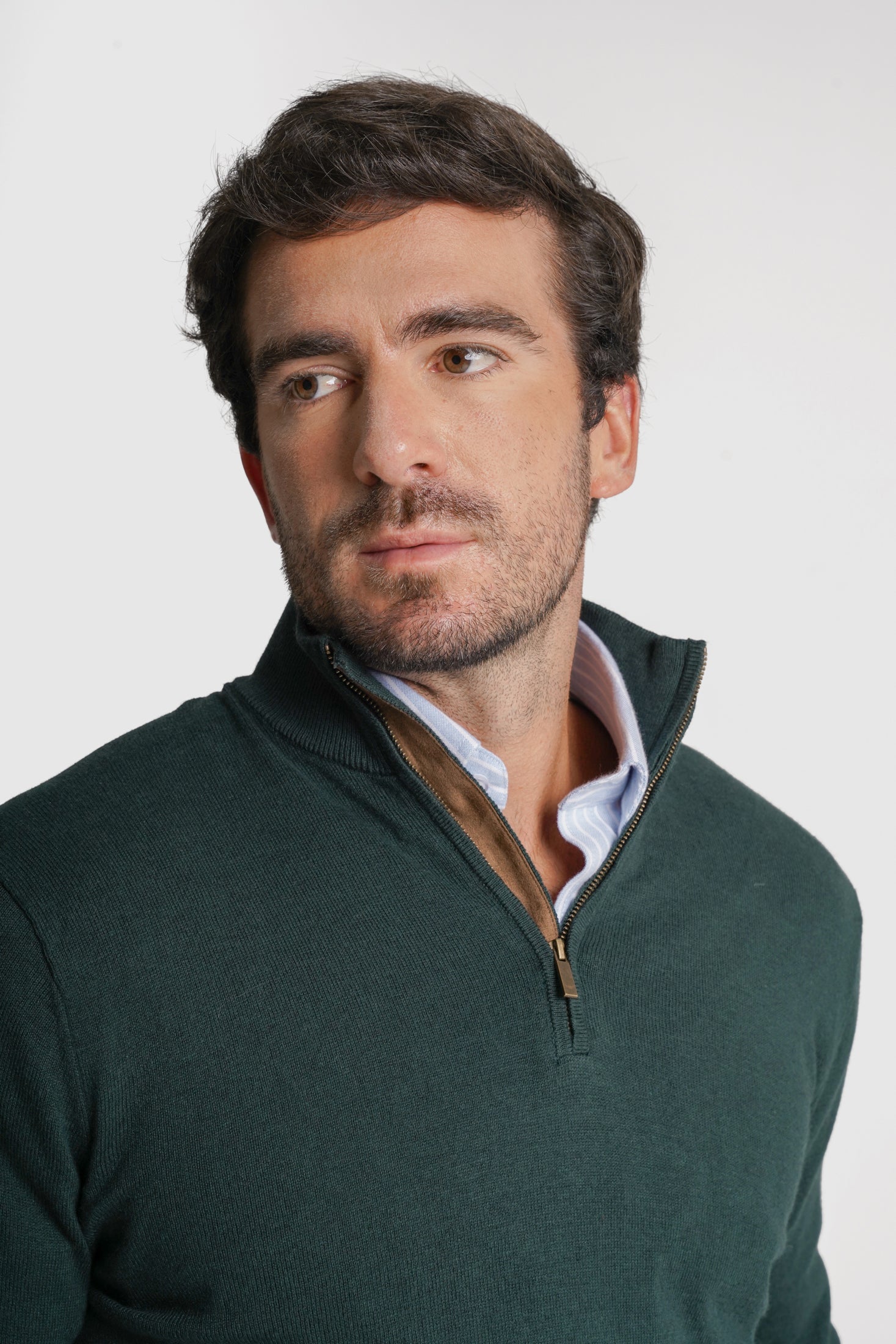 PULLOVER CAXEMIRA REGULAR FIT VERDE LISO MR. BLUE