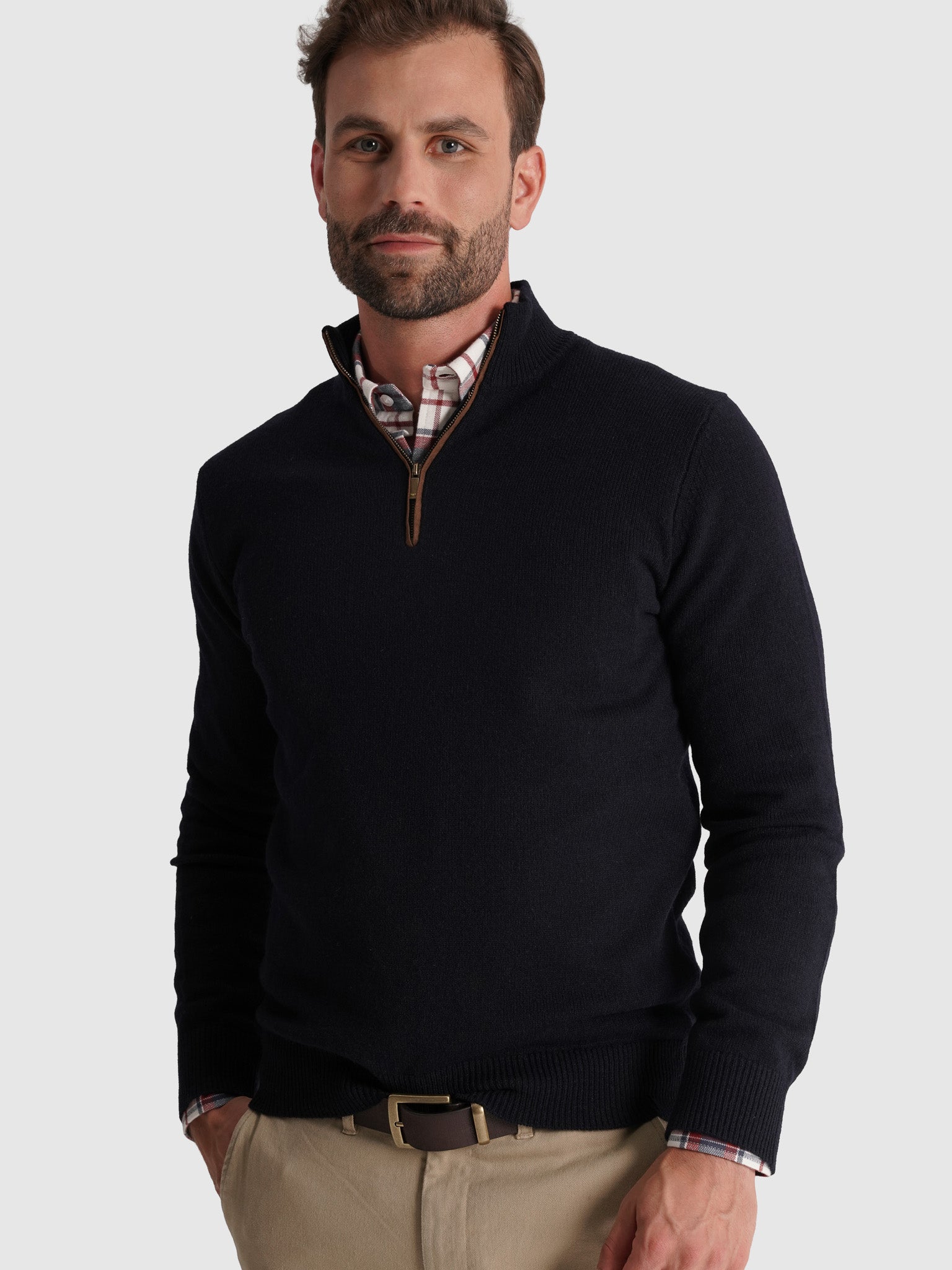 Pullover Lã Azul Manga Comprida Regular Fit Mr. Blue