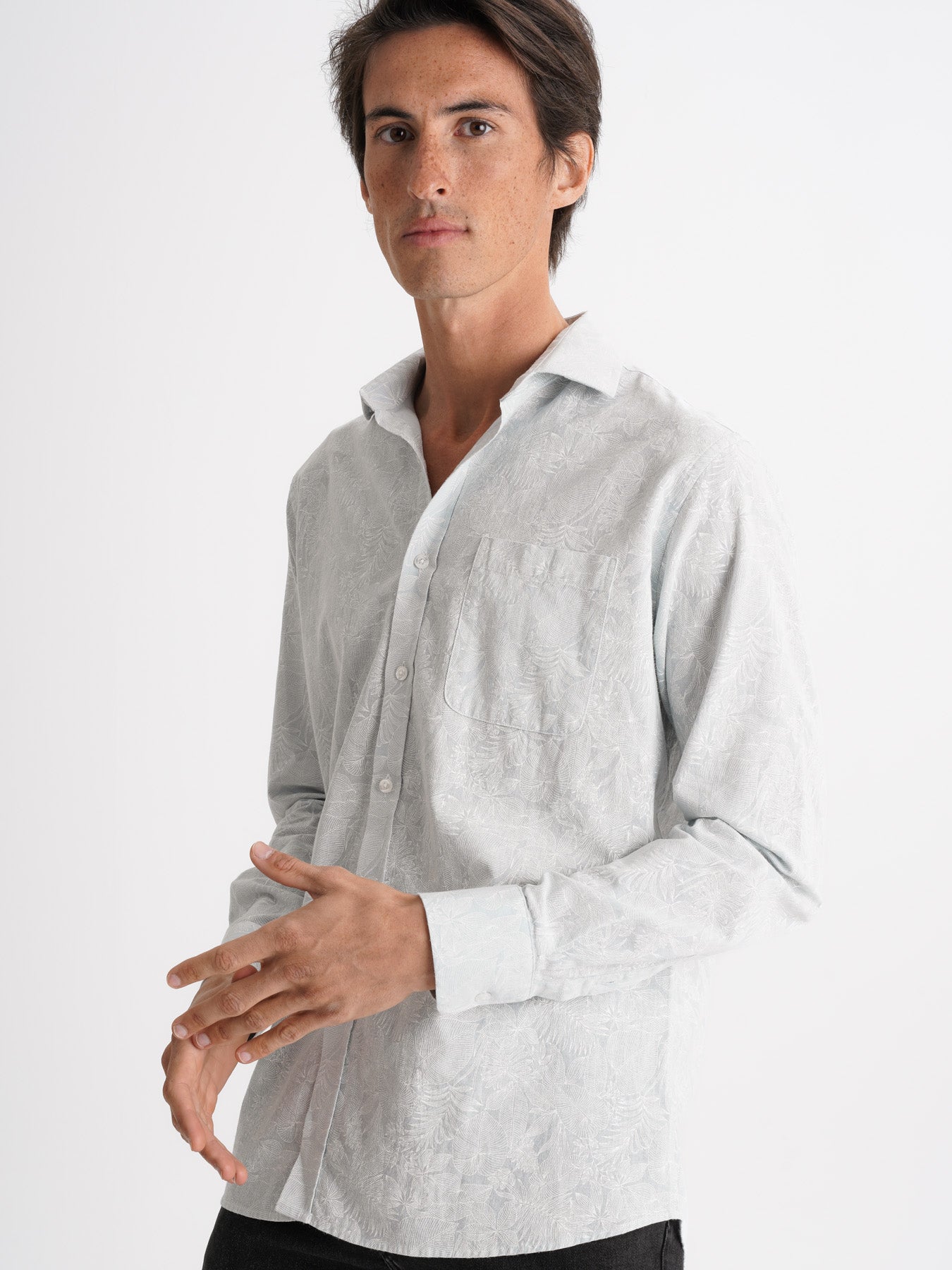 Camisa Regular Fit Lino Azul Mr. Blue