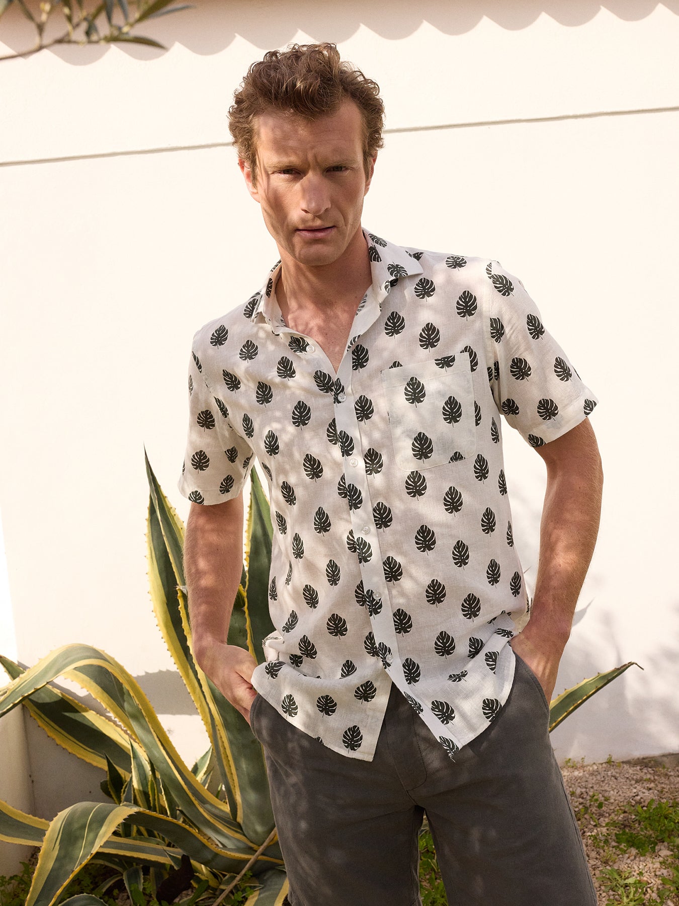 Regular Fit Gray Linen Shirt Mr. Blue