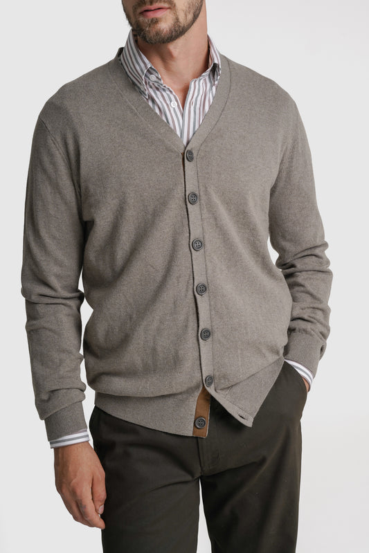 CARDIGAN LÃ REGULAR FIT VERDE LISO MR. BLUE