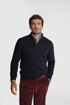 PULLOVER LÃ REGULAR FIT AZUL LISO MR. BLUE