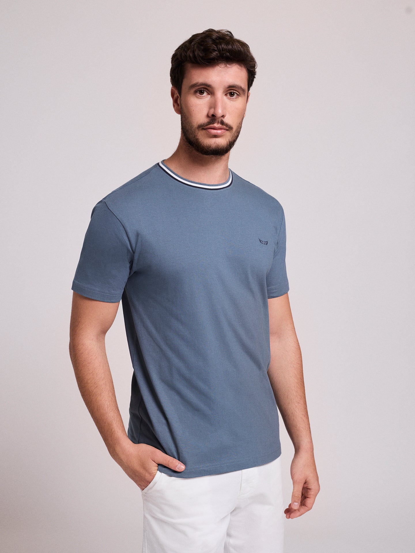 GREEN COTTON T-SHIRT SHORT SLEEVE REGULAR FIT MR. BLUE