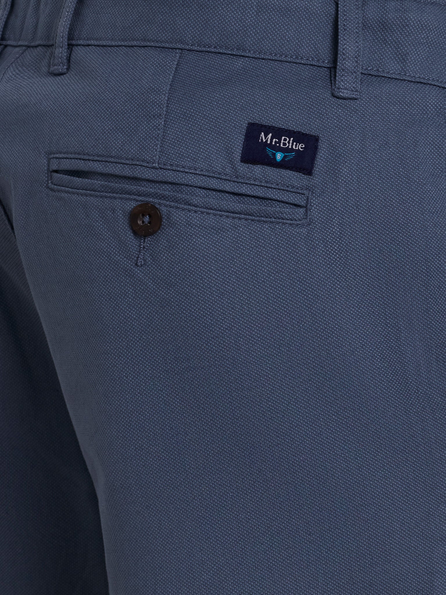 CALÇAS ALGODÃO AZUIS REGULAR FIT MR. BLUE