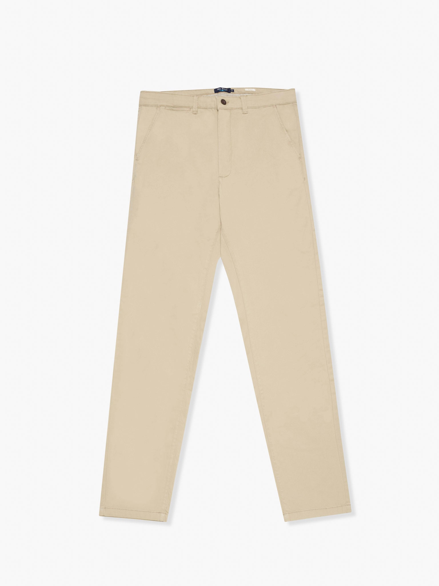 CALÇAS ALGODÃO SLIM FIT BEGES LISAS MR. BLUE