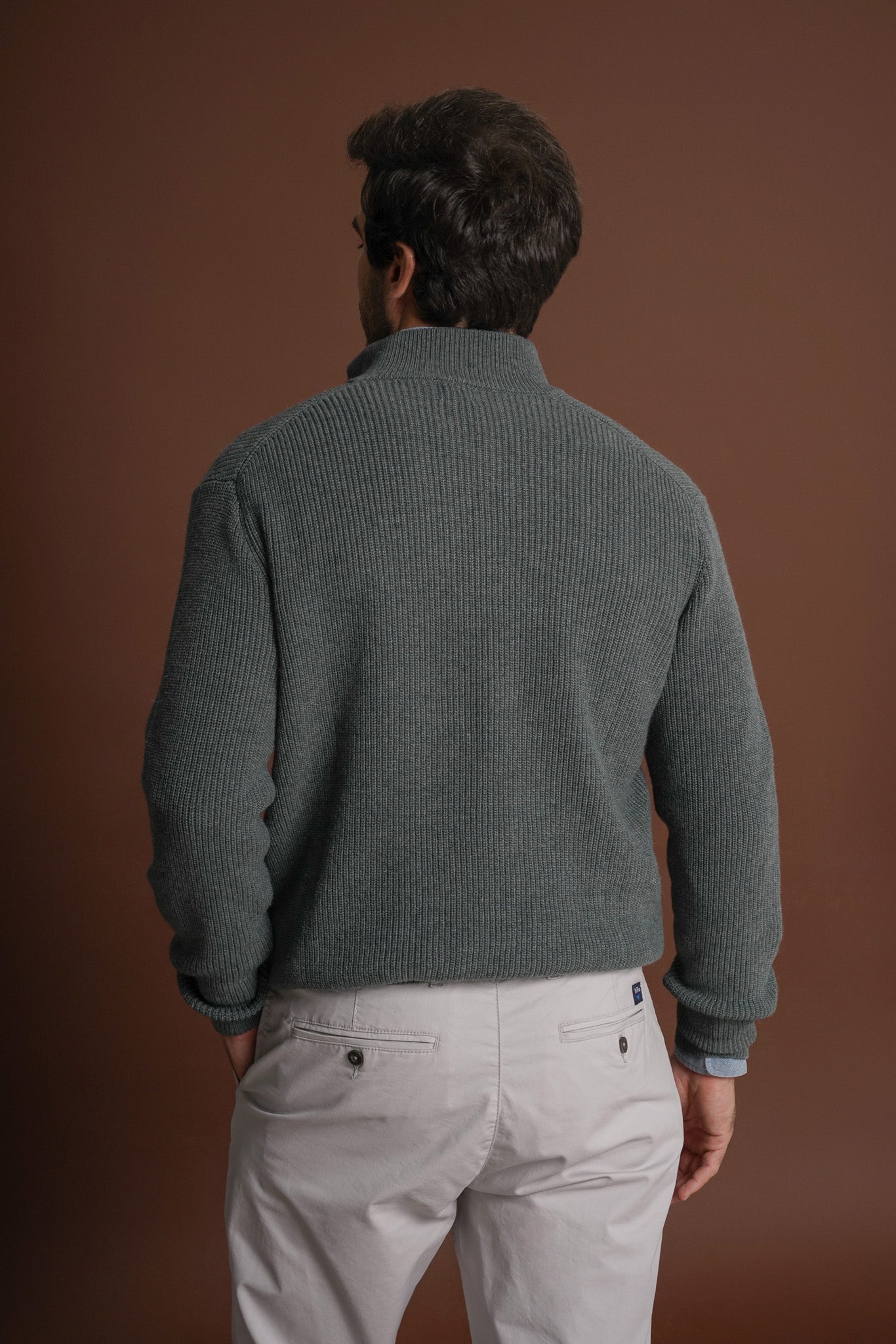 PULLOVER LÃ REGULAR FIT VERDE LISO MR. BLUE