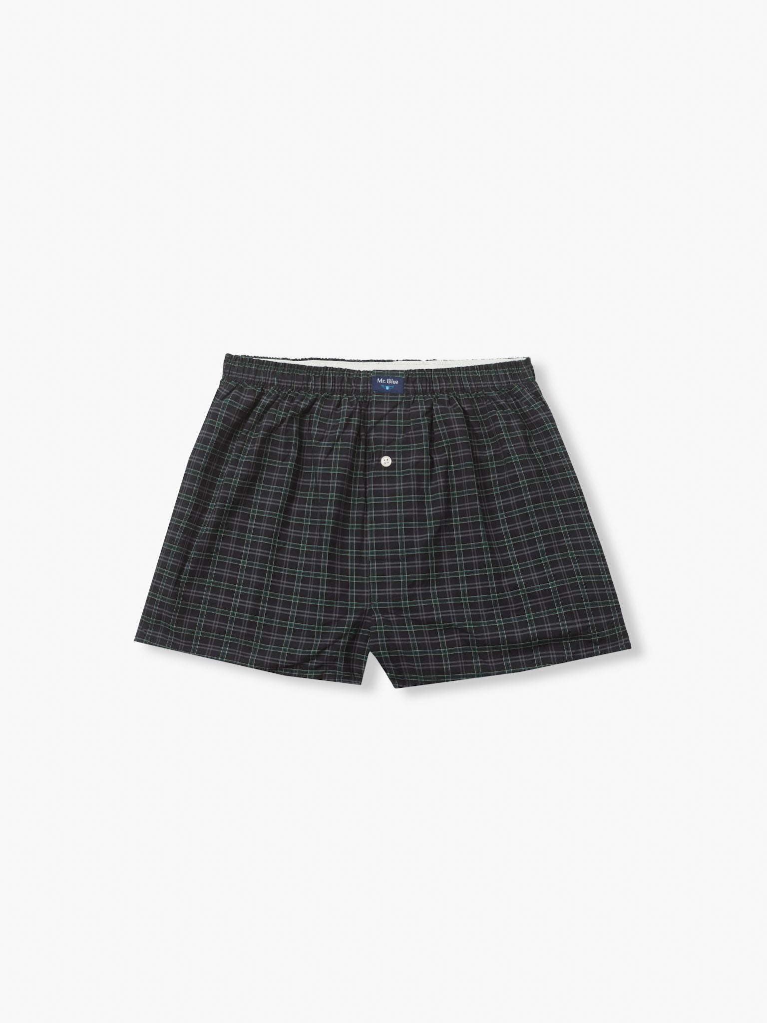BOXERS ALGODÃO CLASSIC FIT AZUIS AOS QUADRADOS MR. BLUE