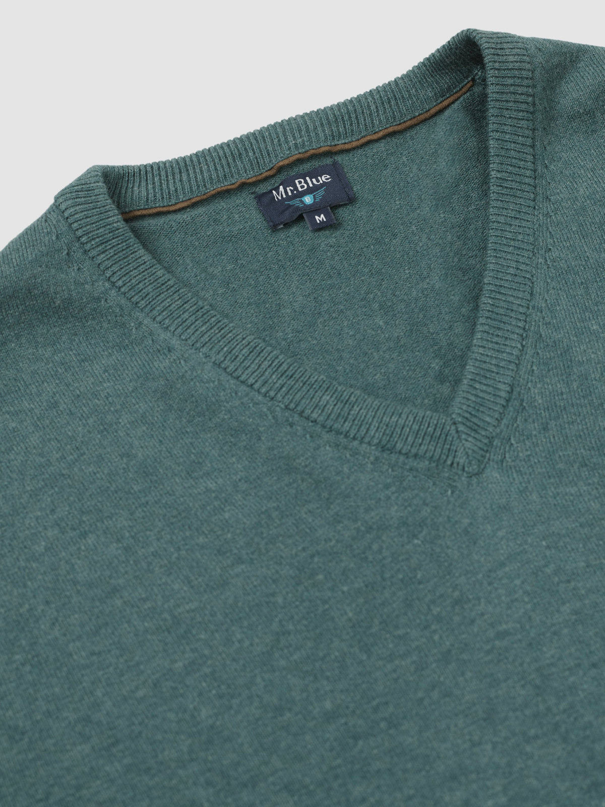 PULLOVER LÃ REGULAR FIT AZUL LISO MR. BLUE