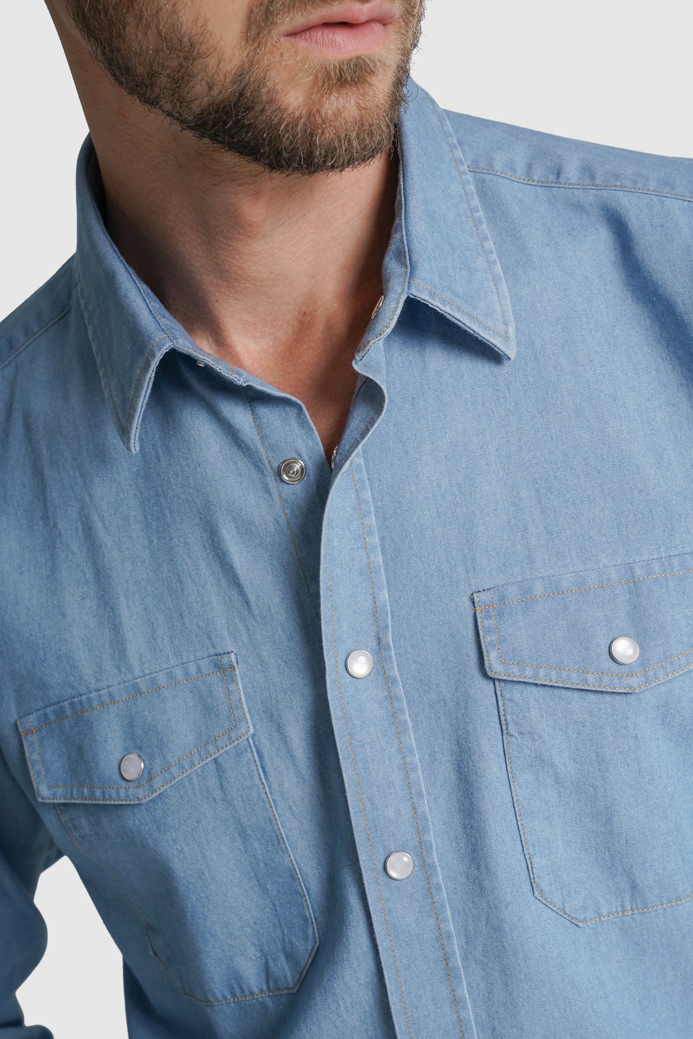 CAMISA GANGA REGULAR FIT AZUL LISA MR. BLUE