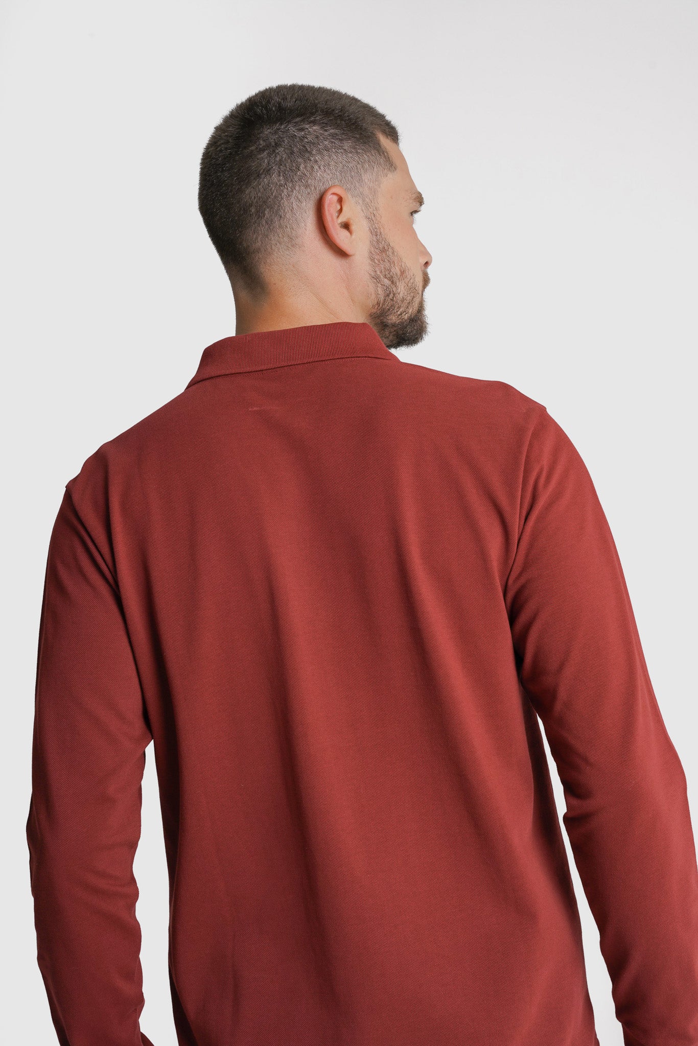 POLO MANGA COMPRIDA ALGODÃO REGULAR FIT BORDEAUX LISO MR. BLUE