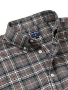 CAMISA FLANELA REGULAR FIT CINZENTA AOS QUADRADOS MR. BLUE