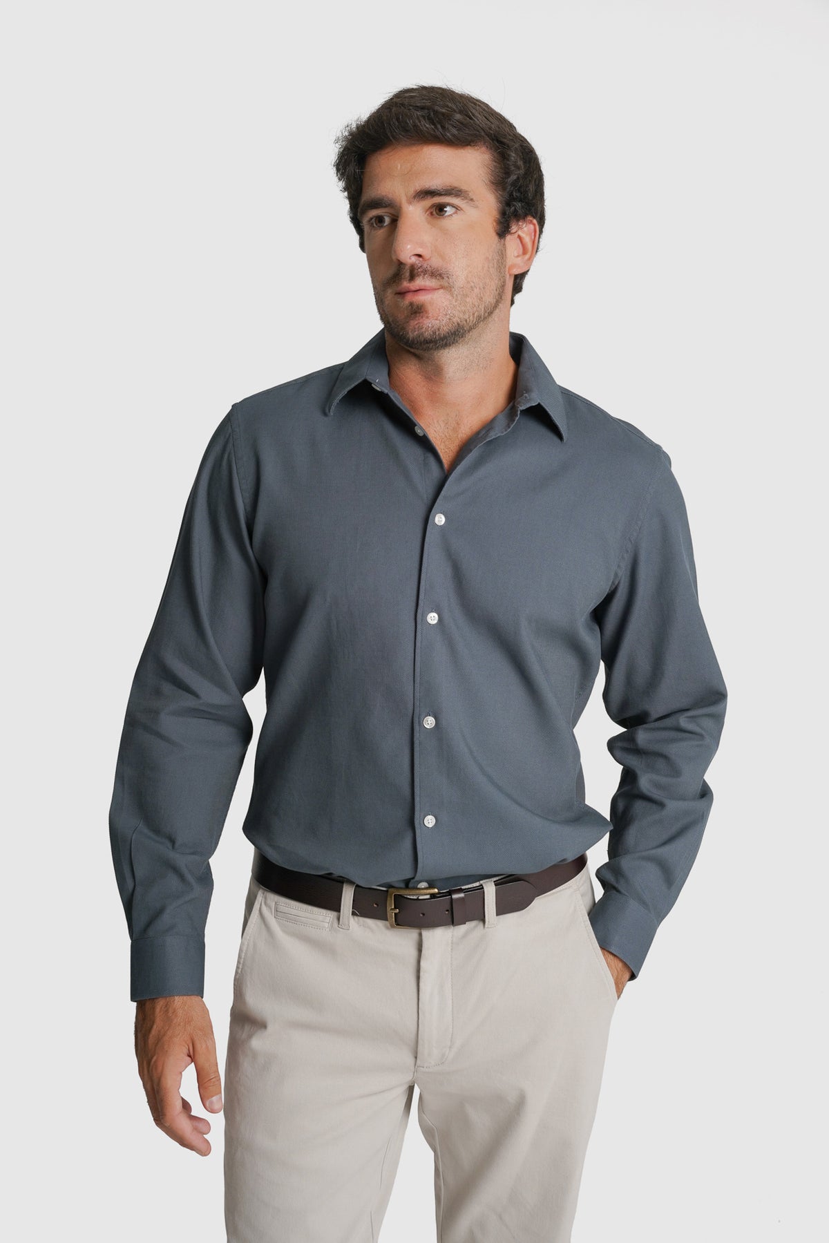 CAMISA ESTRUTURADA TAILORED FIT VERDE LISA MR. BLUE