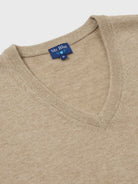 PULLOVER LÃ REGULAR FIT BEGE LISO MR. BLUE