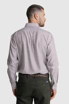 CAMISA TWILL REGULAR FIT BRANCA ÀS RISCAS MR. BLUE