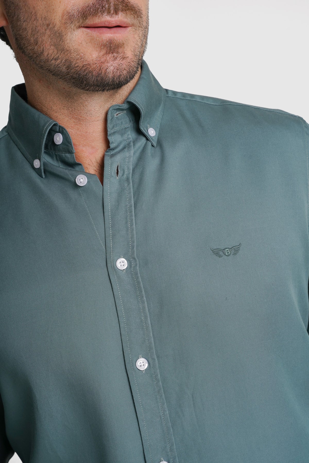 CAMISA TWILL REGULAR FIT VERDE LISA MR. BLUE