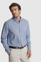 CAMISA ESTRUTURADA REGULAR FIT AZUL LISA MR. BLUE