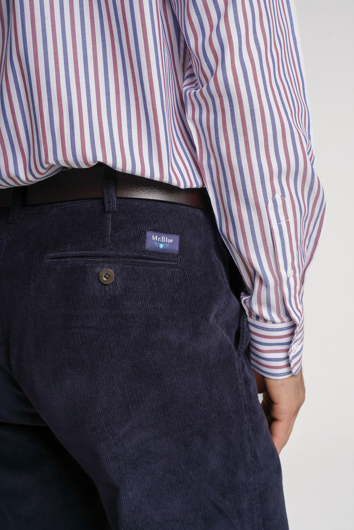 CALÇAS ALGODÃO CLASSIC FIT AZUIS LISAS MR. BLUE