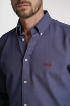 CAMISA ESTRUTURADA REGULAR FIT AZUL LISA MR. BLUE