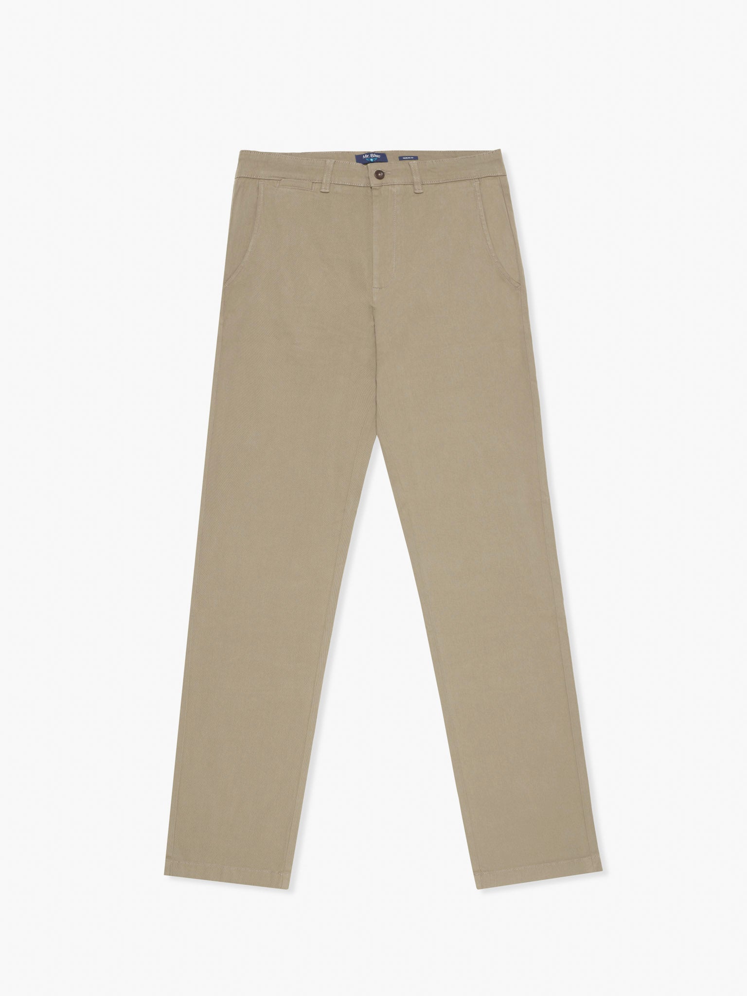 CALÇAS ALGODÃO REGULAR FIT BEGES LISAS MR. BLUE
