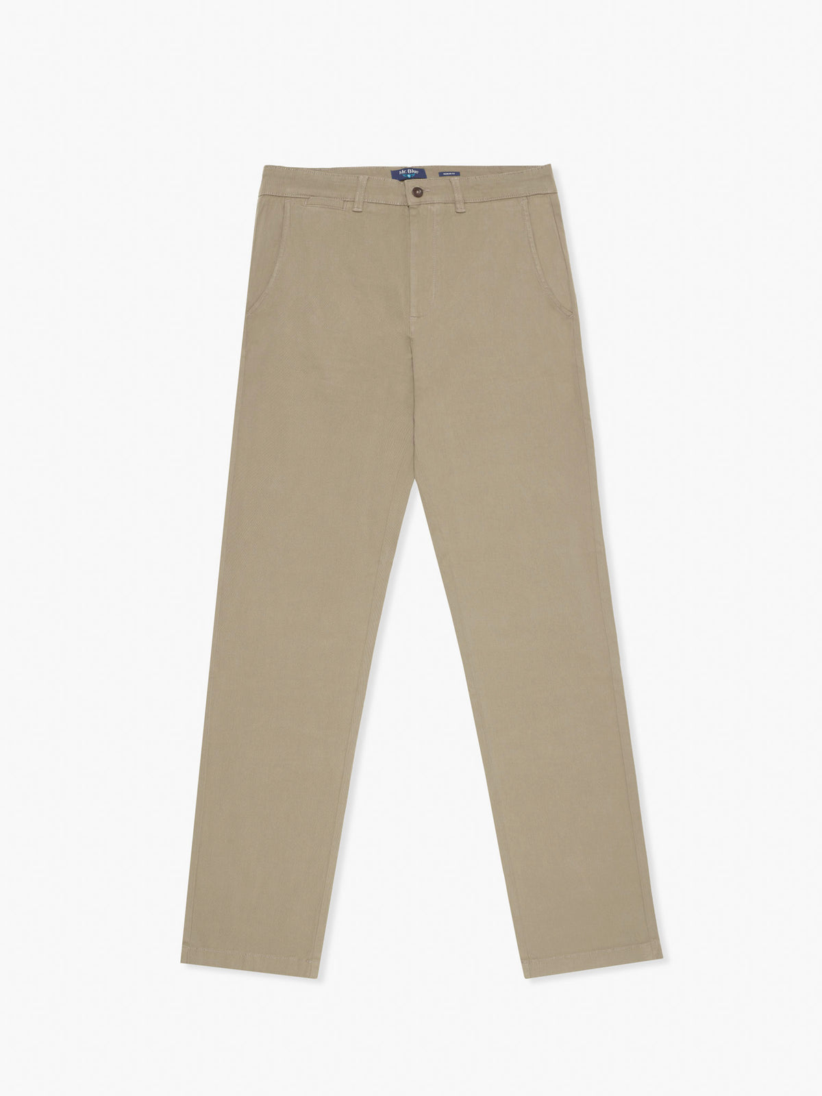 CALÇAS ALGODÃO REGULAR FIT BEGES LISAS MR. BLUE