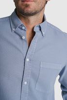 CAMISA ESTRUTURADA REGULAR FIT AZUL LISA MR. BLUE