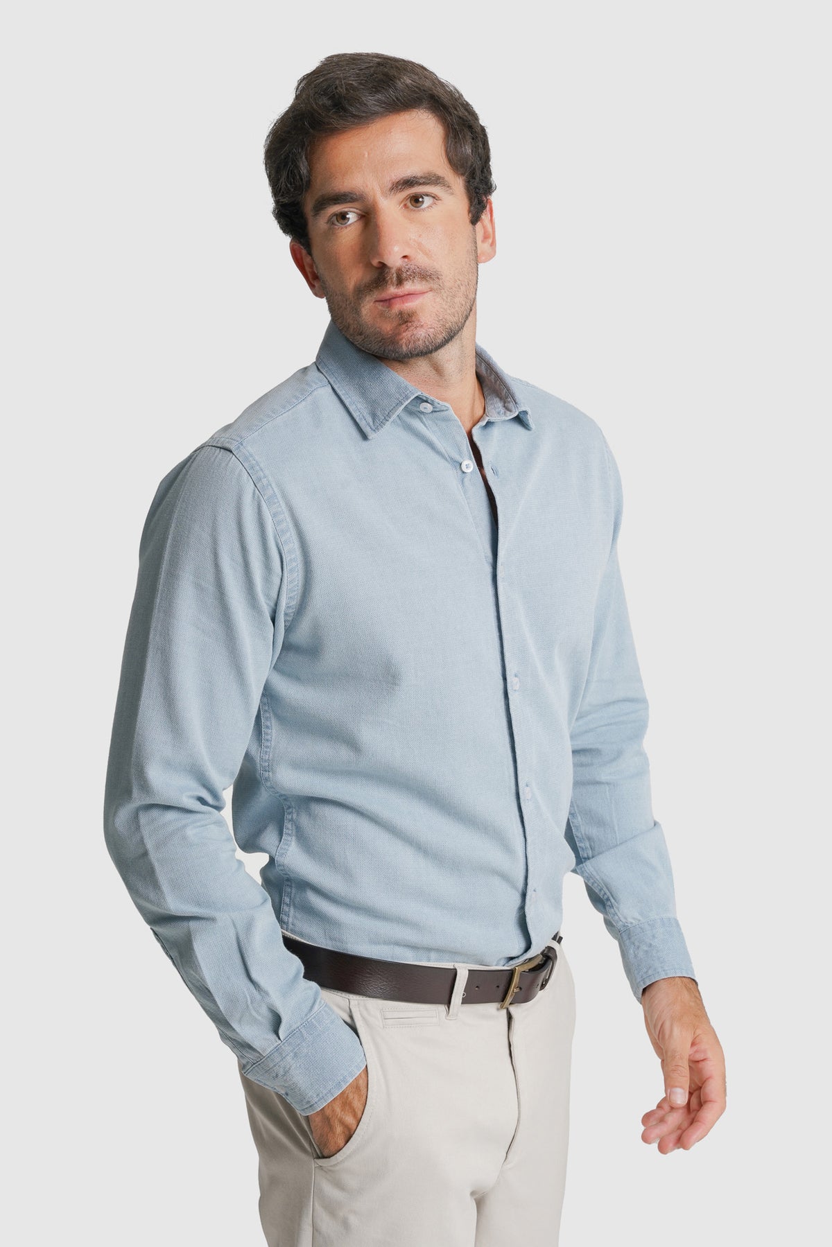 CAMISA GANGA SLIM FIT AZUL LISA MR. BLUE