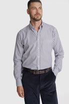 CAMISA TWILL REGULAR FIT AZUL ÀS RISCAS MR. BLUE