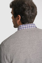 PULLOVER LÃ REGULAR FIT CINZENTO LISO MR. BLUE