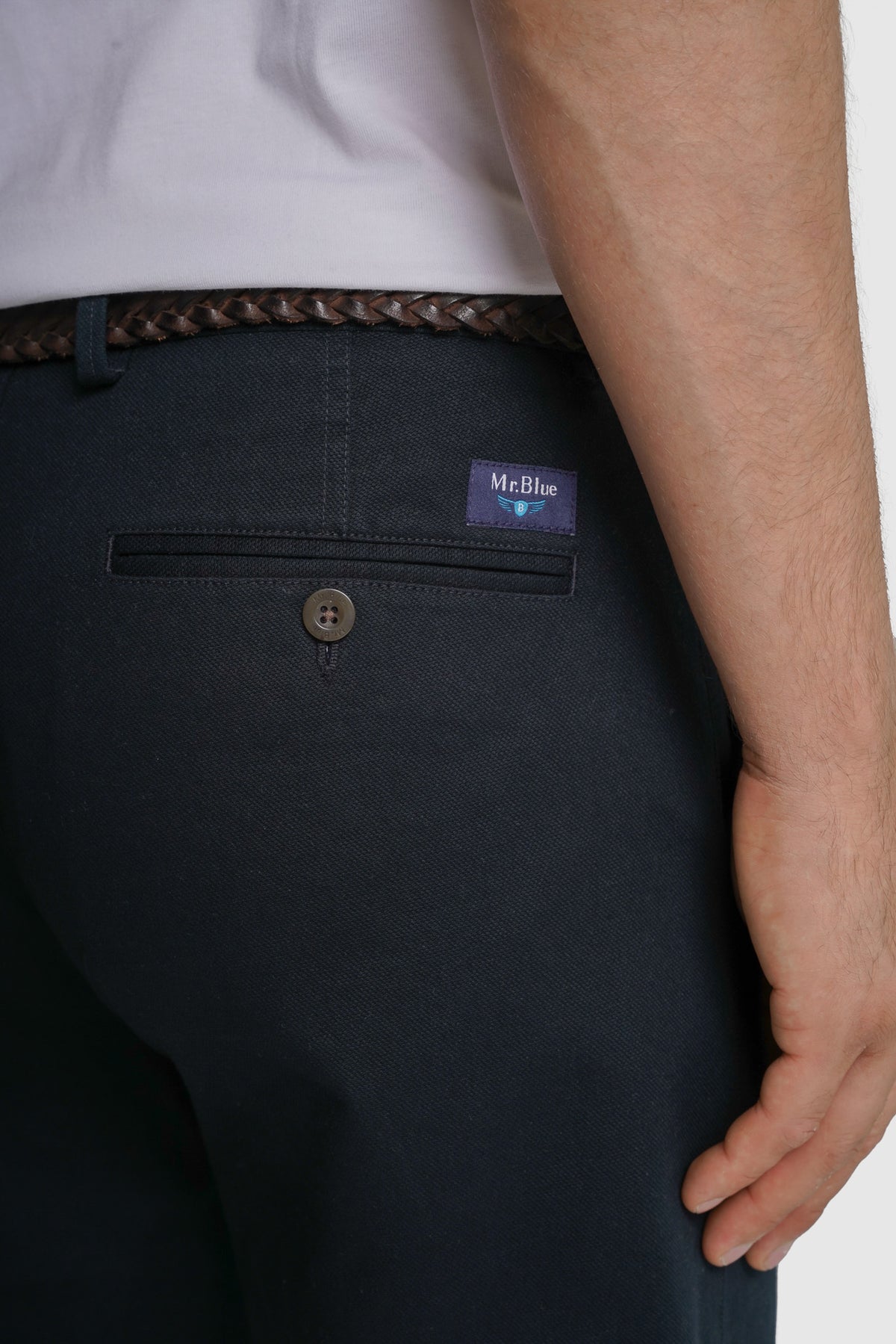 CALÇAS ALGODÃO SLIM FIT AZUIS LISAS MR. BLUE