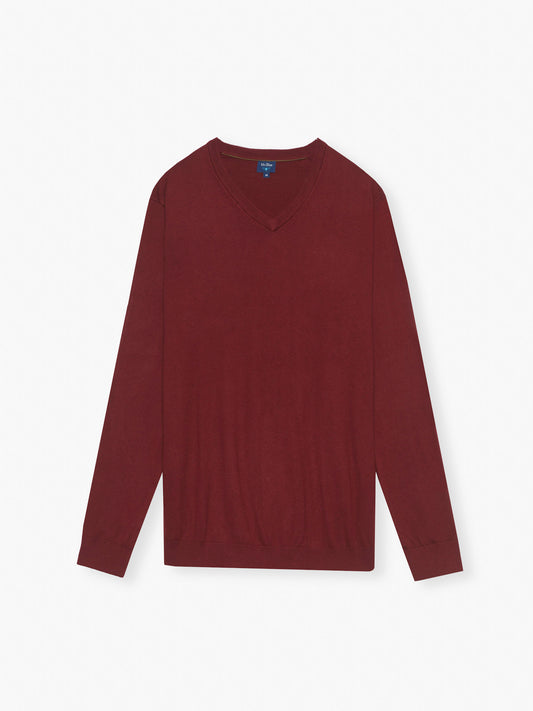 PULLOVER CAXEMIRA REGULAR FIT BORDEAUX LISO MR. BLUE