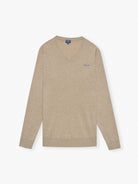PULLOVER LÃ REGULAR FIT BEGE LISO MR. BLUE