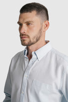 CAMISA ESTRUTURADA REGULAR FIT AZUL LISA MR. BLUE