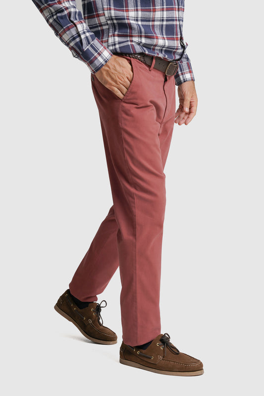 CALÇAS ALGODÃO SLIM FIT VERMELHAS LISAS MR. BLUE