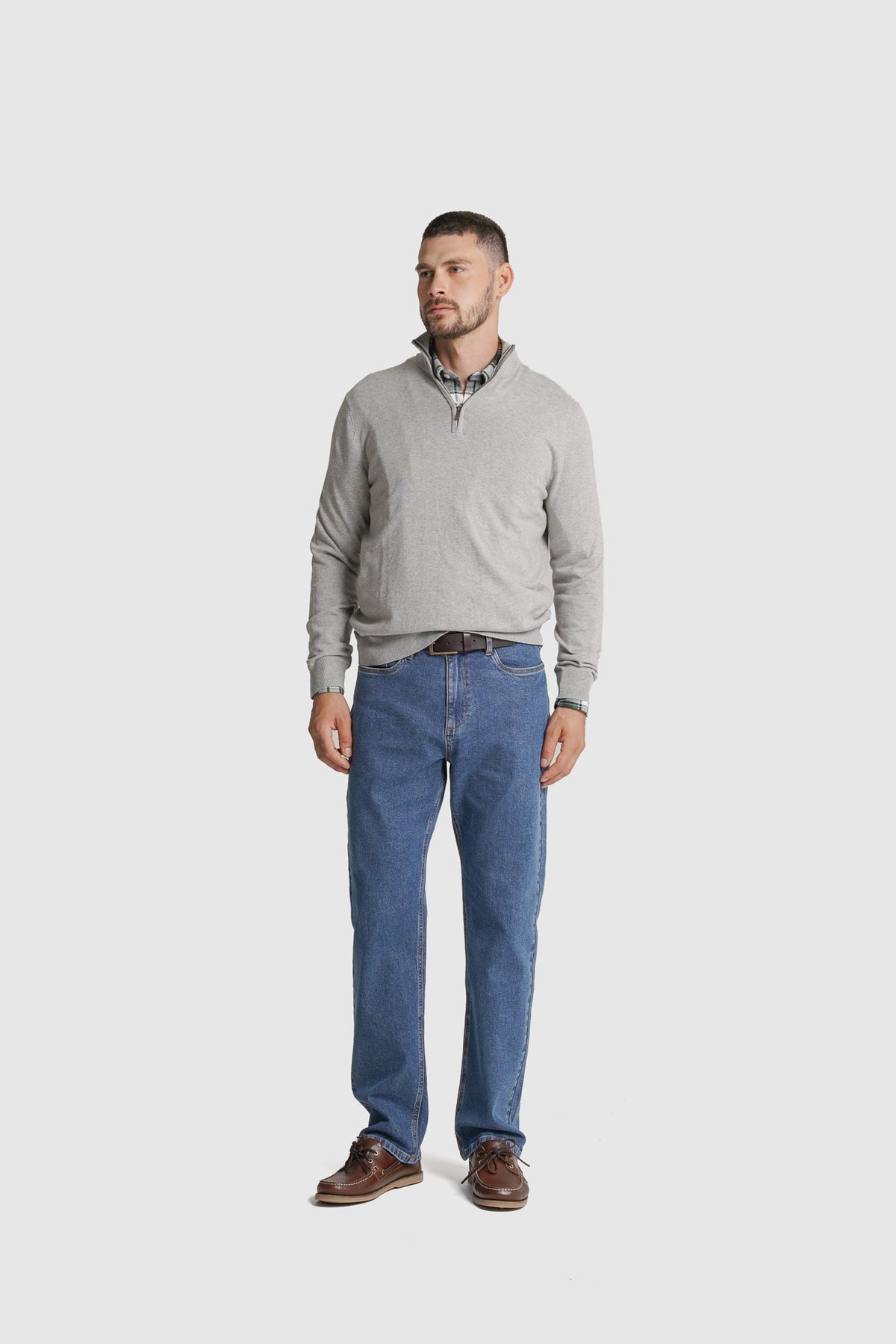 PULLOVER CAXEMIRA REGULAR FIT CINZENTO LISO MR. BLUE